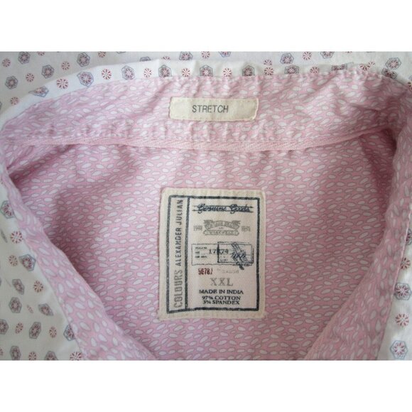 Men Alexander Julian Geometric Pattern Cotton Short Sleeve Shirt Sz XXL (MT252) - Picture 2 of 10